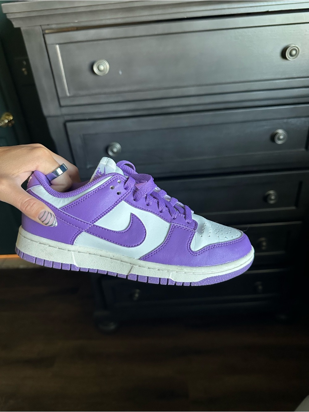 Nike Kids Purple and White Low-Top Sneakers